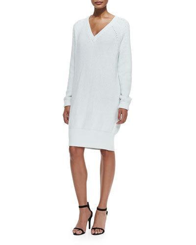 Ribbed Lightweight Sweaterdress, Chrysanthemum