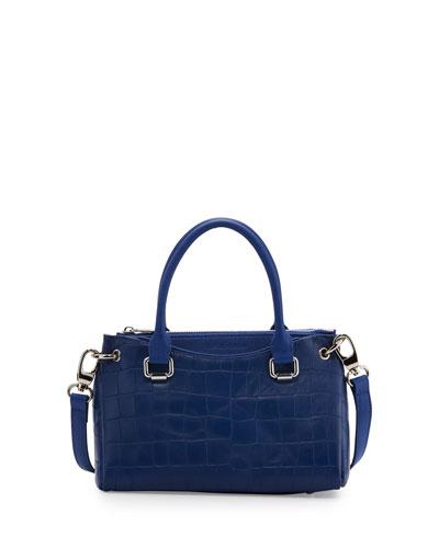 Paige Leather Small Structured Tote Bag, Cobalt