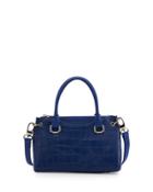 Paige Leather Small Structured Tote Bag, Cobalt