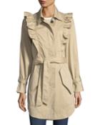 Gila Button-front Belted Trench Coat