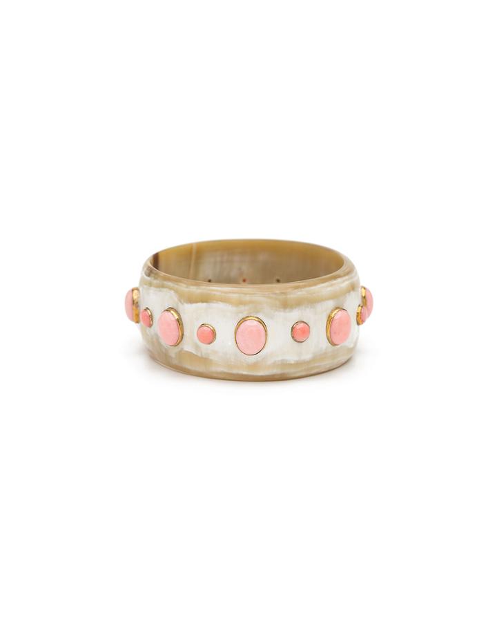 Light Horn Bangle W/ Coral