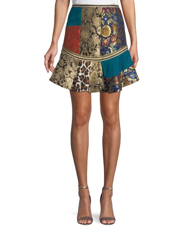 Eriko Mixed-print Flounce