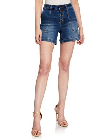 Perfect Vintage Exposed Button High-rise Denim
