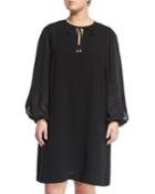 Eli Dress With Chiffon Lace Sleeves,