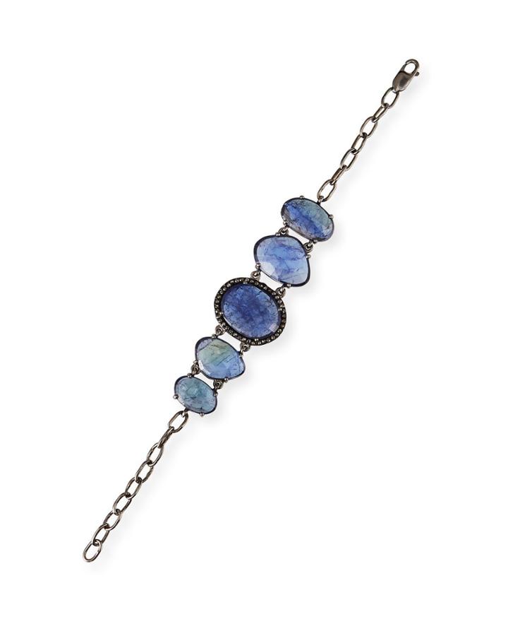 Tanzanite Diamond-halo Bracelet
