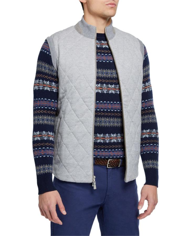 Men's Zip-front Birdseye Vest