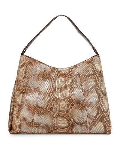 Printed Python/crocodile Hobo Bag