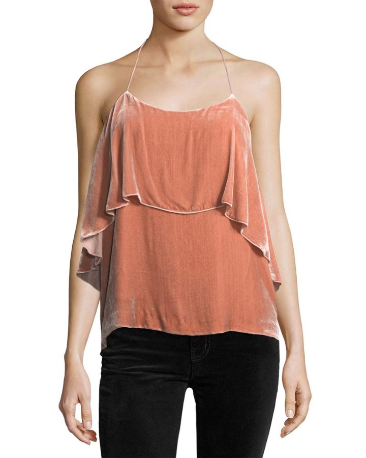 Marybeth Layered Velvet Halter Top