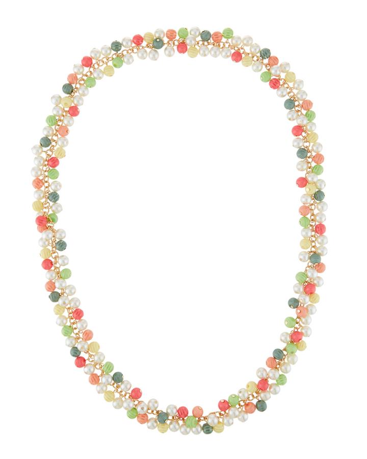 Multicolor Bead-drop Necklace,