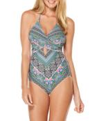 Faux-wrap Halter One-piece