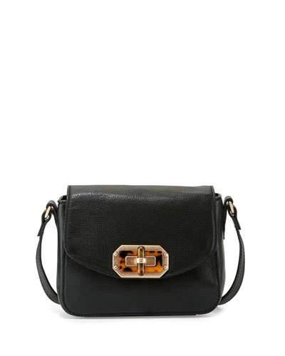 Whitney Leather Combo Crossbody Bag, Black