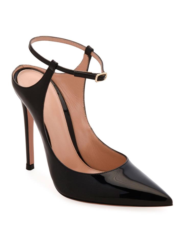 Pointed-toe Ankle-strap Pumps