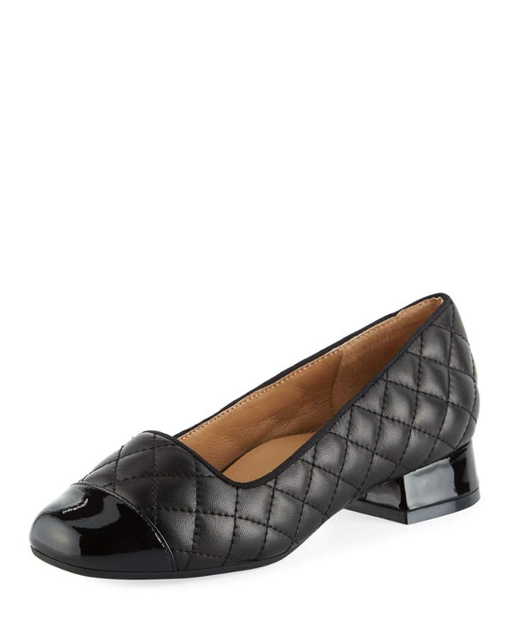 Greta Cap-toe Quilted Pumps