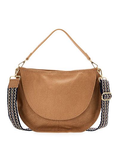 Dollaro Washed Leather Halfmoon Slouchy Crossbody Bag