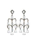 Tiered Moonstone & Diamond Drop Earrings