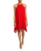 Pleated Halter Dress With