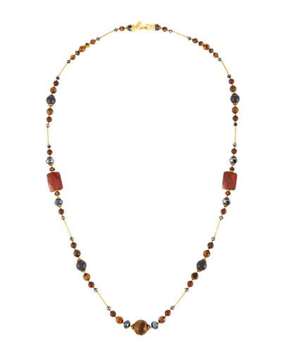 Long Semiprecious Beaded Necklace