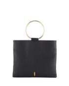 Le Pouch Leather Ring-handle Crossbody Bag - Golden Hardware
