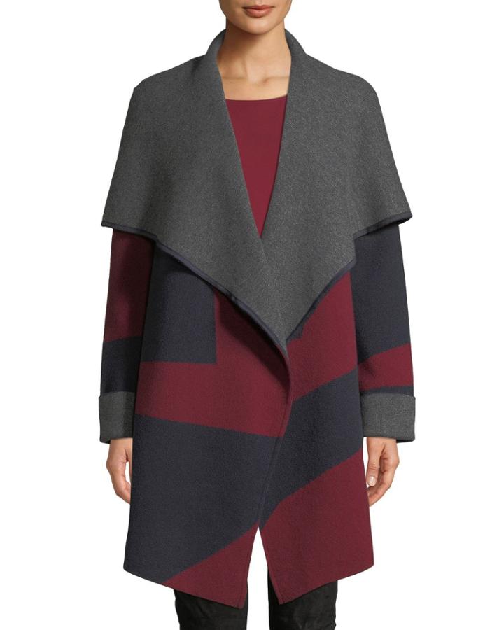 Reversible Two-tone Cashmere-stretch Cardigan