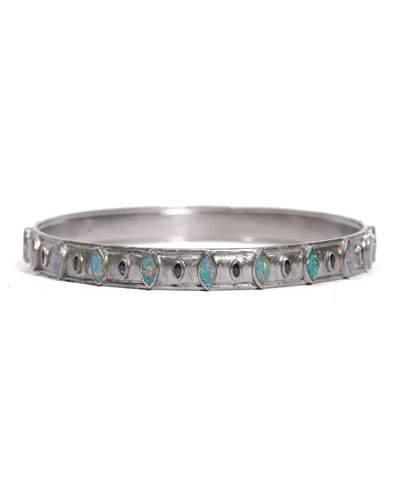 New World Opal & Sapphire Bangle Bracelet