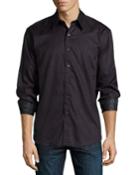 Robert Graham Pyramid Paisley-print Sport Shirt, Black, Men's,