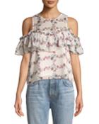 Fence Of Roses Cold-shoulder Blouse