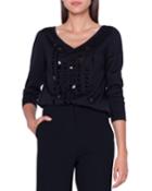 V-neck Sequin-front