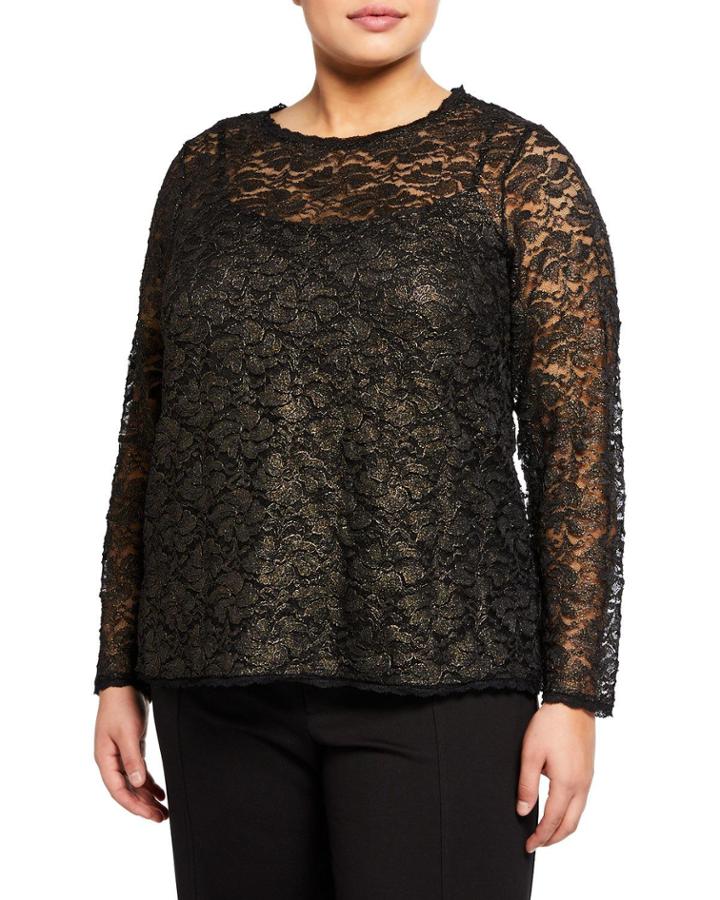 Vivian Floral Metallic Top W/ Cami,