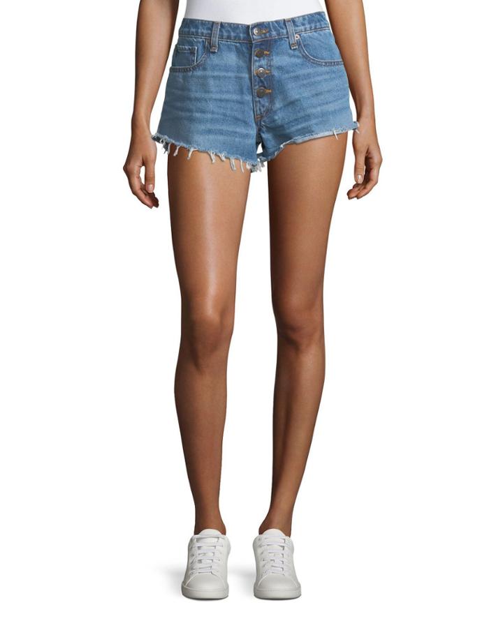 Debbie Denim Shorts W/ Frayed Hem