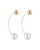 12mm Pearl & Wire Earrings, Golden