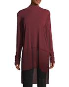 Mock-neck Stretch Silk Jersey