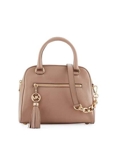 Knox Leather Satchel Bag, Dune
