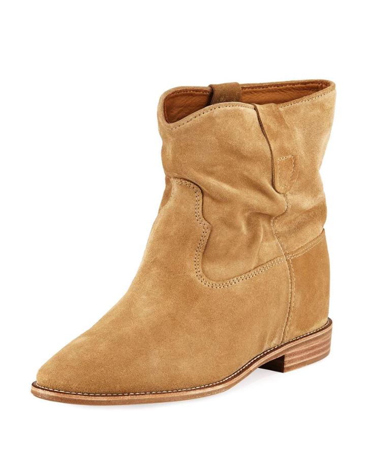 Crisi Slouchy Flat Suede Western Booties