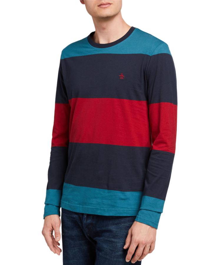 Long-sleeve Striped Jersey Tee