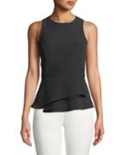 Lynzie Sleeveless Top With Folded Peplum