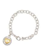 Athena Canary Crystal Heart Charm Bracelet
