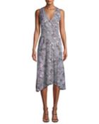 Giles Plaid & Floral A-line Dress