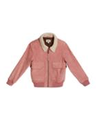 Hester Suede Jacket W/ Faux-shearling Collar,