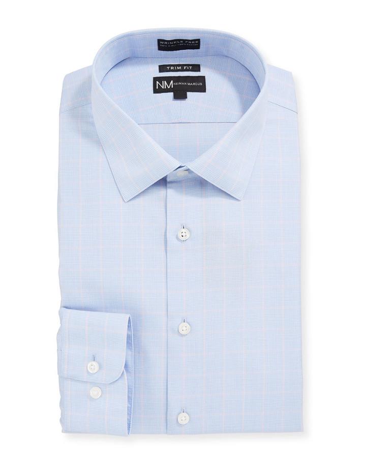 Men's Slim-fit Non-iron Check Dress