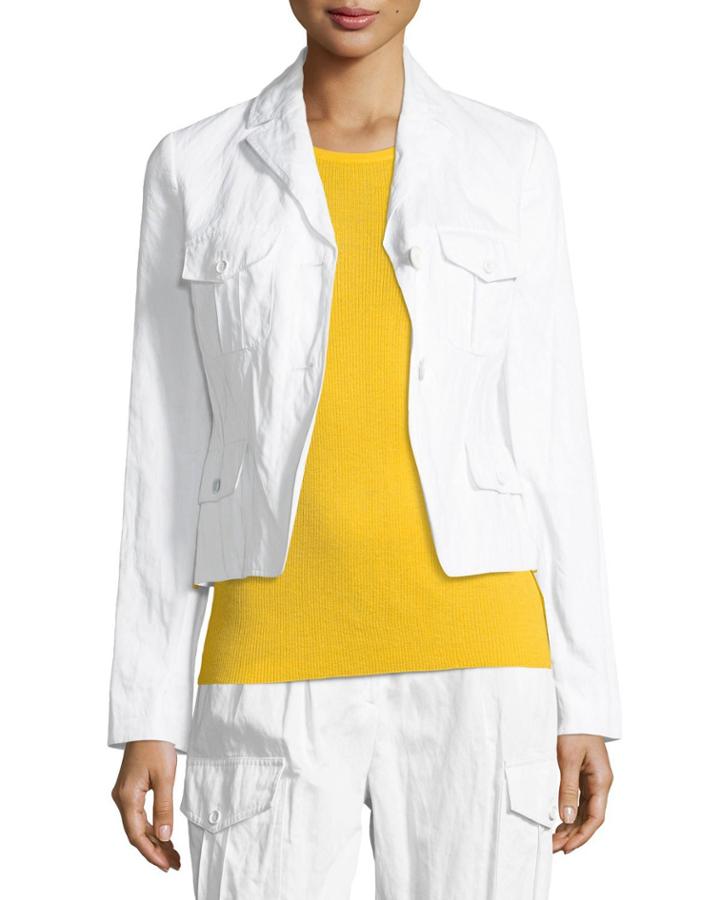 Collared Button-front Cargo Jacket