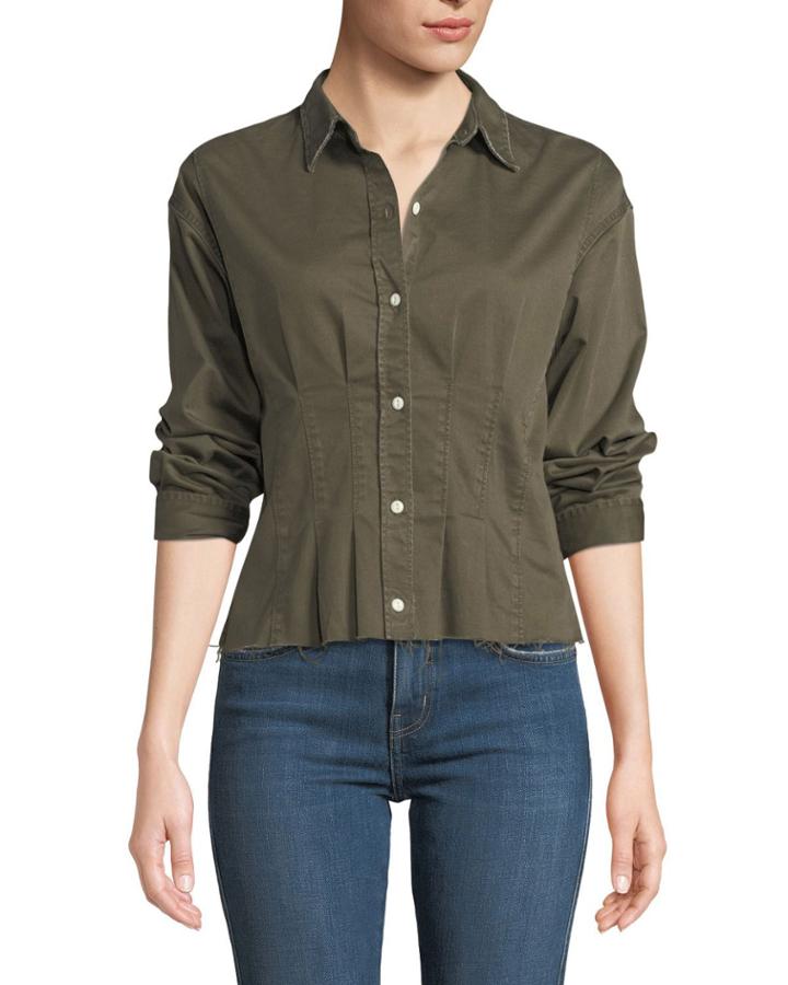 The Tella Pintucked Button-front
