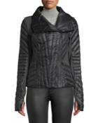 Motion Paneled Puffer Jacket, Black/charcoal Heather