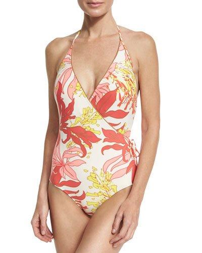 Bind Surplus One-piece Swimsuit, Pink Pattern