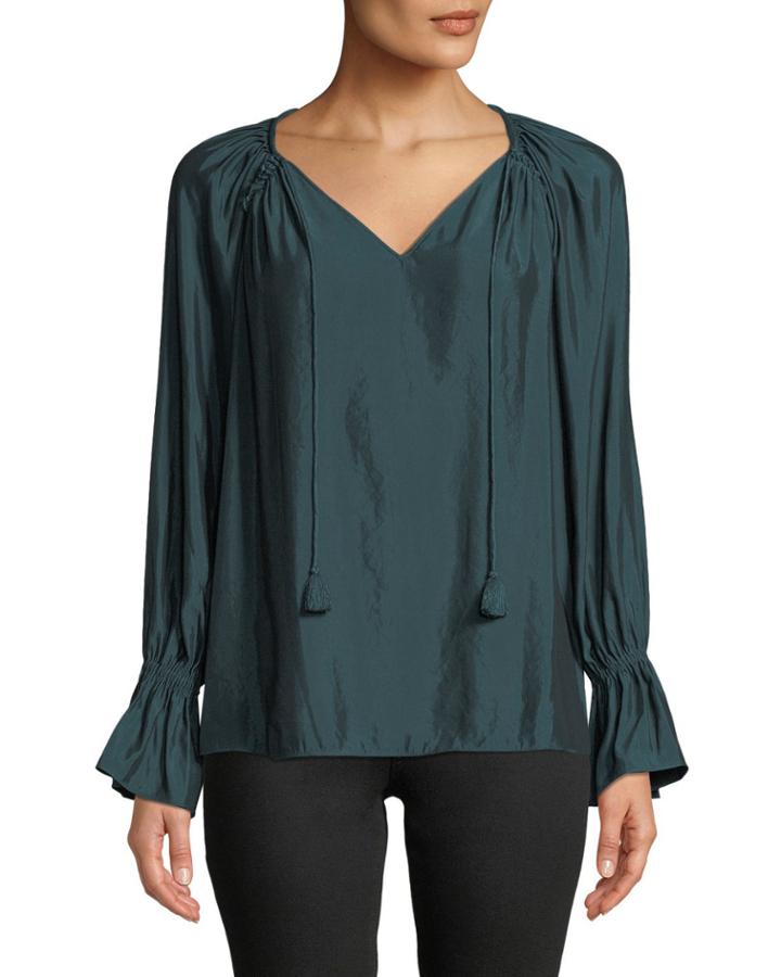 Lane Tassel-tie Blouse