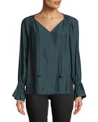 Lane Tassel-tie Blouse