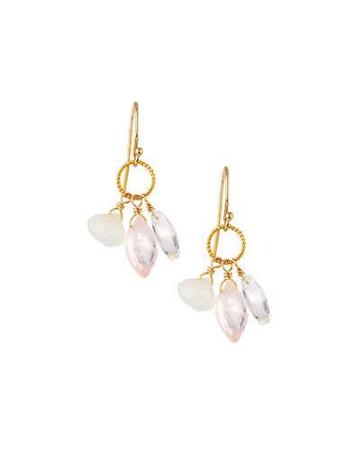 Triple-drop Crystal Charm Earrings