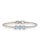 Blue Topaz Triple-station Bangle Bracelet