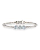 Blue Topaz Triple-station Bangle Bracelet