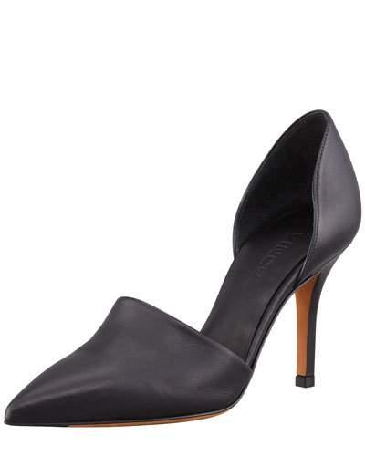 Claire Two-piece Leather Pump, Black
