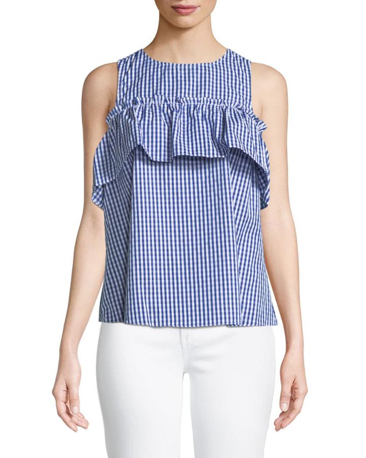 Cold-shoulder Gingham